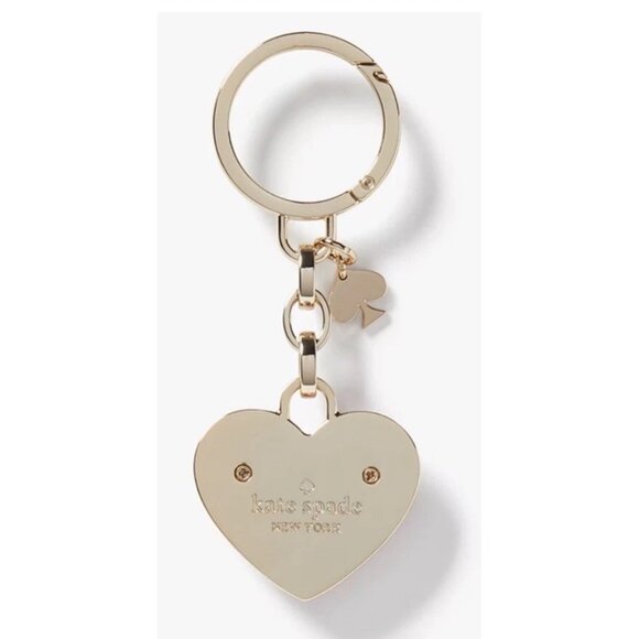 Kate Spade Heart Hardware Metal Keyfob Keychain Bag Charm Red NWT - Picture 5 of 6